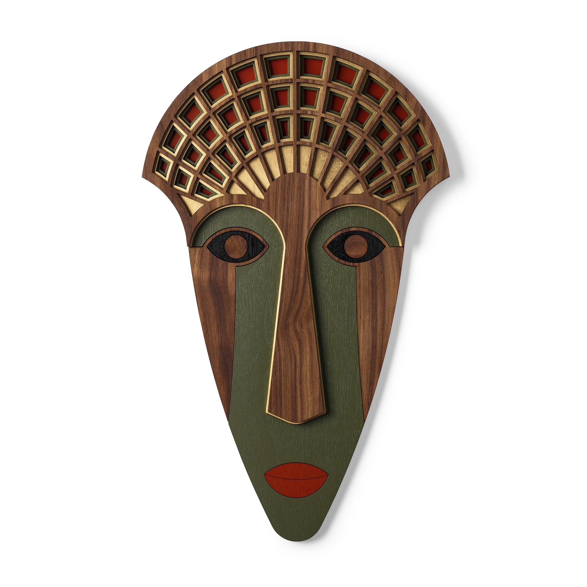 Masque Africain Moderne # 23 + Mademoiselle.U #1 (Set de 2) - Œuvre d'art originale de Tzachi Nevo